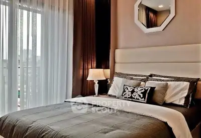 Luxurious bedroom with elegant decor and soft lighting