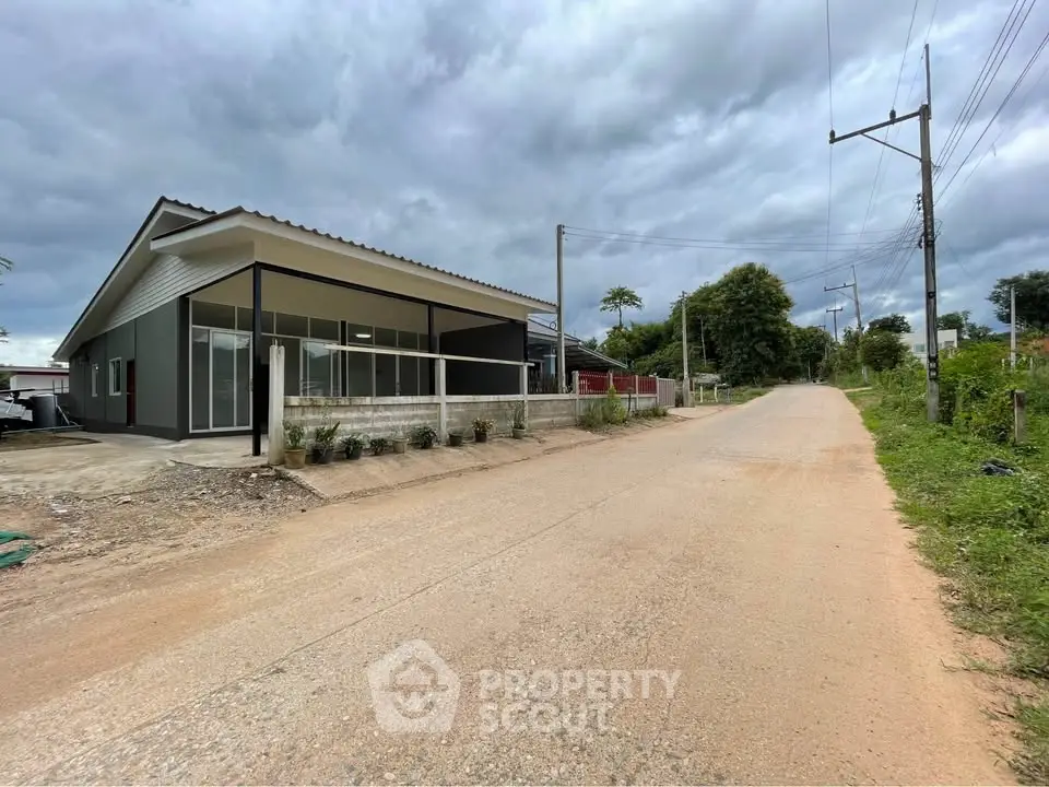 Charming single-story home with modern design on a quiet rural road, perfect for serene living.