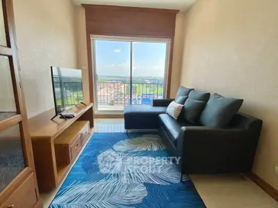 Cozy living room with a stunning view and modern furnishings
