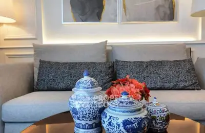Elegant living room with stylish decor and comfortable seating