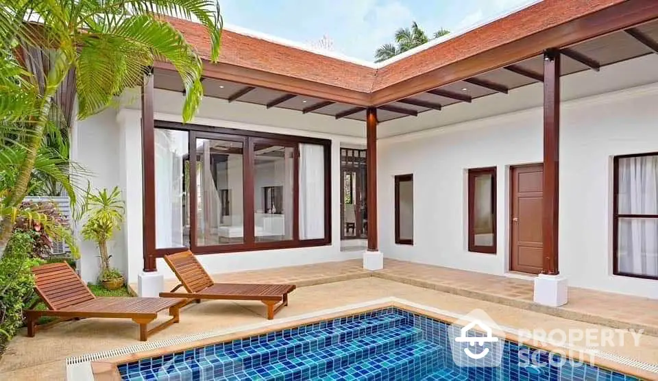 Luxurious villa with private pool and modern design in tropical setting