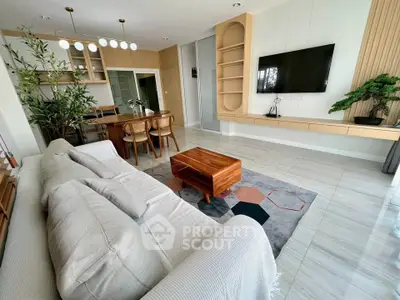 Spacious modern living room with elegant decor and natural light