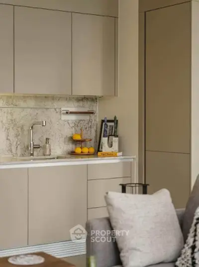 Modern kitchen with sleek cabinetry and stylish decor