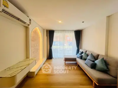 Modern living room with stylish decor and natural light