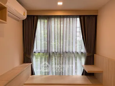 Cozy study nook with natural light and modern air conditioning