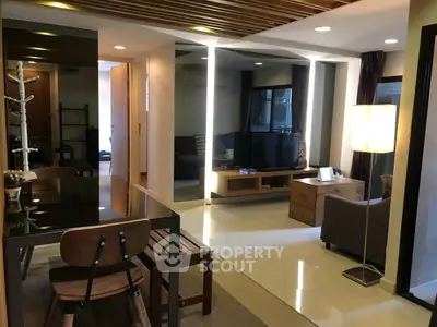 Modern living room with stylish furniture and open layout, perfect for contemporary living.