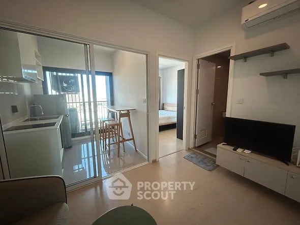 Modern apartment with open kitchen and cozy living area