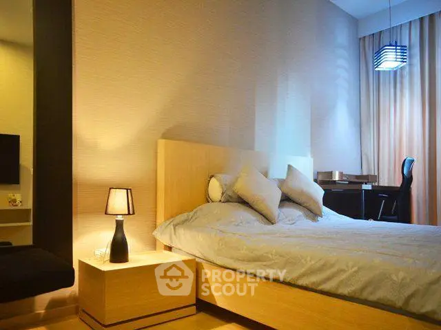 Modern bedroom with cozy lighting and stylish decor