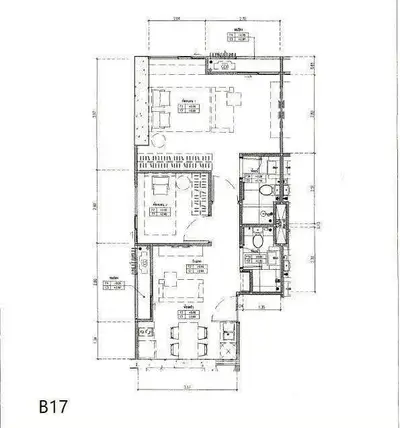 Detailed floor plan showcasing modern apartment layout with spacious living areas and amenities.