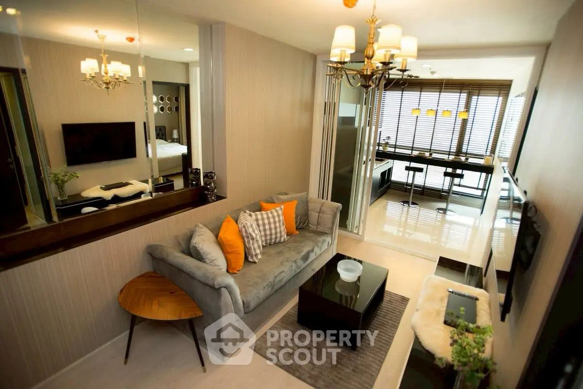 Stylish modern living room with elegant decor and open layout
