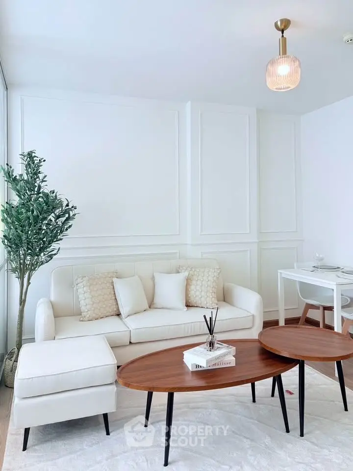 Elegant living room with modern furniture and stylish decor