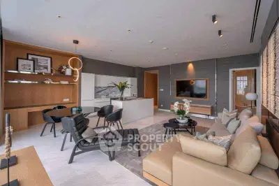 Luxurious modern living room with elegant furniture and stylish decor, perfect for relaxation and entertainment.
