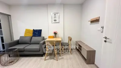 Modern living room with stylish furniture and cozy decor