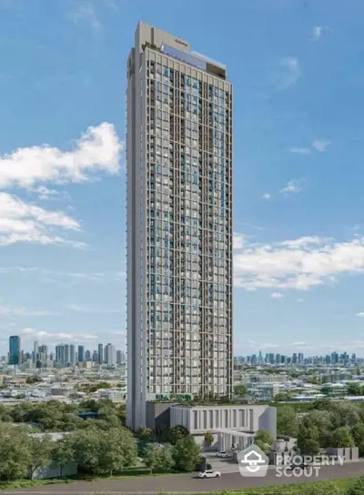 Stunning high-rise building with panoramic city views and modern architectural design.