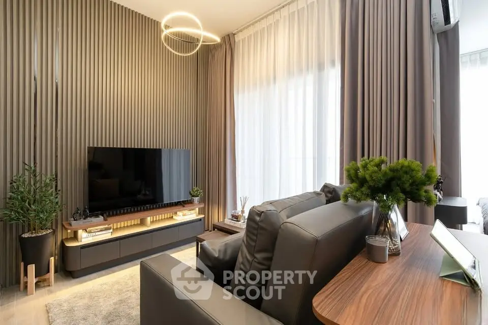 Modern living room with stylish decor and natural light