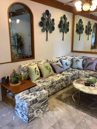 Charming living room with elegant decor and cozy seating area