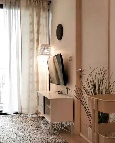 Modern living room with stylish decor and natural light