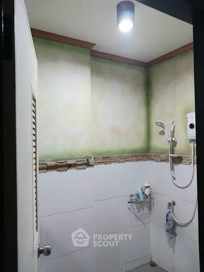 Cozy bathroom with modern shower and ambient lighting