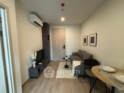 Modern living room with sleek furniture and minimalist decor