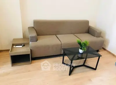 Modern living room with stylish sofa and sleek coffee table