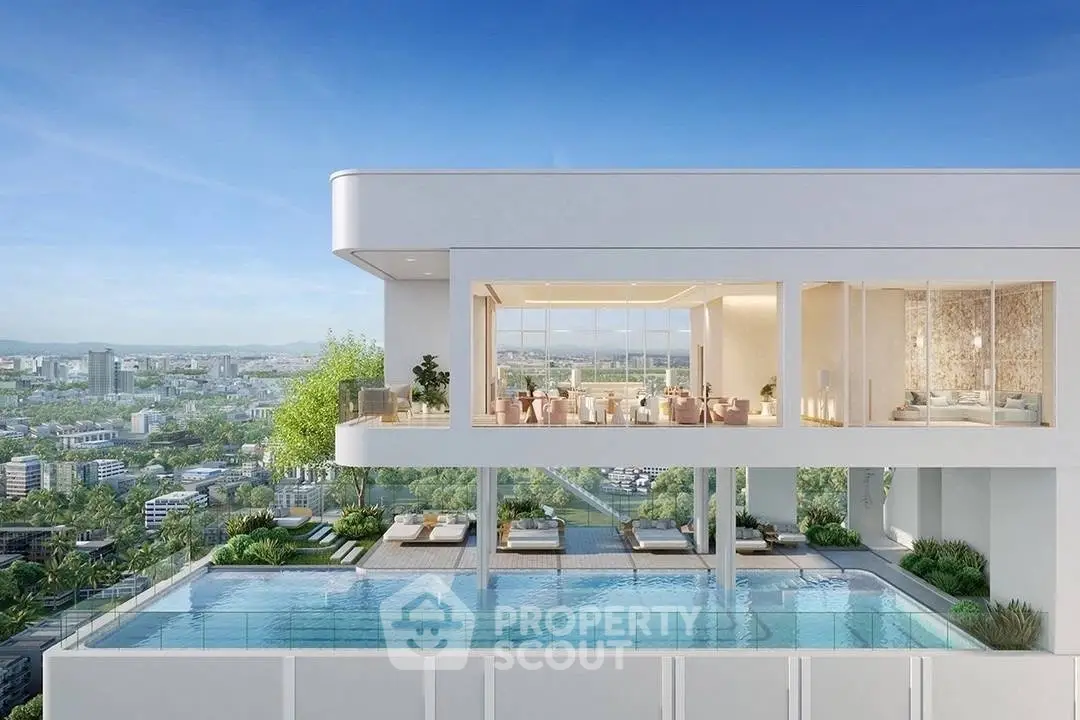 Luxurious rooftop pool with stunning city views and modern architecture