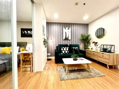 Stylish modern living room with elegant decor and wooden flooring