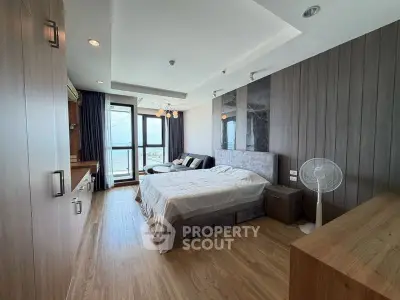 Luxurious bedroom with stunning ocean view and modern furnishings