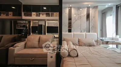 Luxurious modern living room with elegant sofa and stylish decor