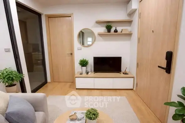 Modern living room with stylish decor and natural light