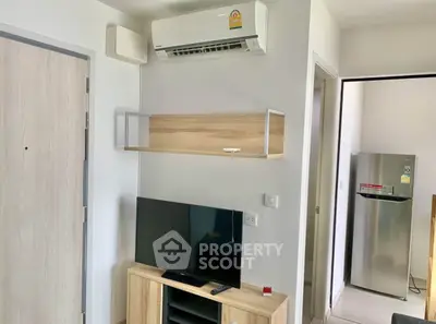 Modern apartment interior with air conditioning and sleek furniture