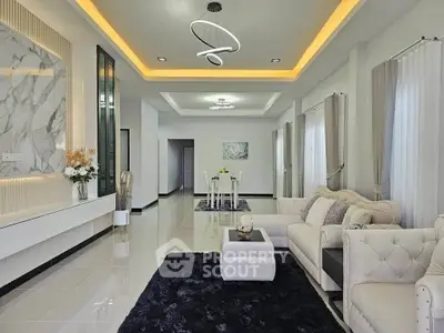 Elegant modern living room with luxurious decor and open layout