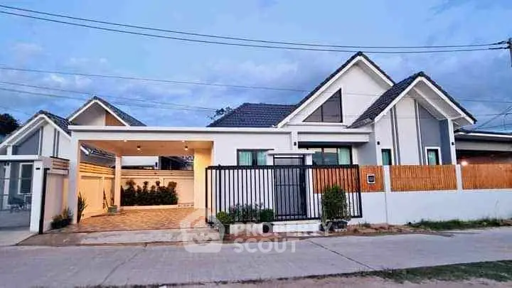 Charming modern house with spacious driveway and elegant exterior design