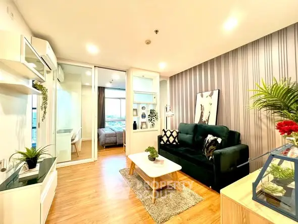 Stylish modern living room with elegant decor and cozy ambiance