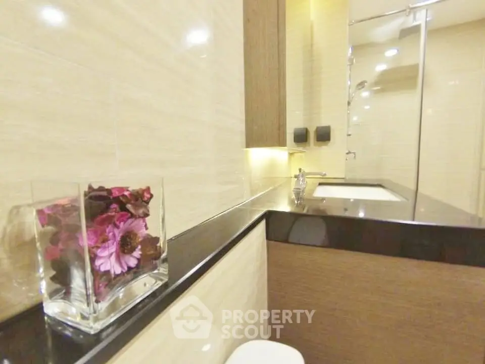 Elegant bathroom with modern fixtures and stylish decor