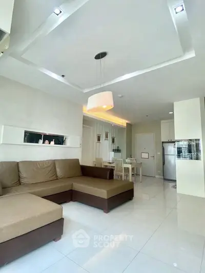 Spacious modern living room with open layout and elegant decor