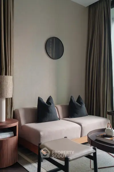 Elegant living room with modern sofa and stylish decor