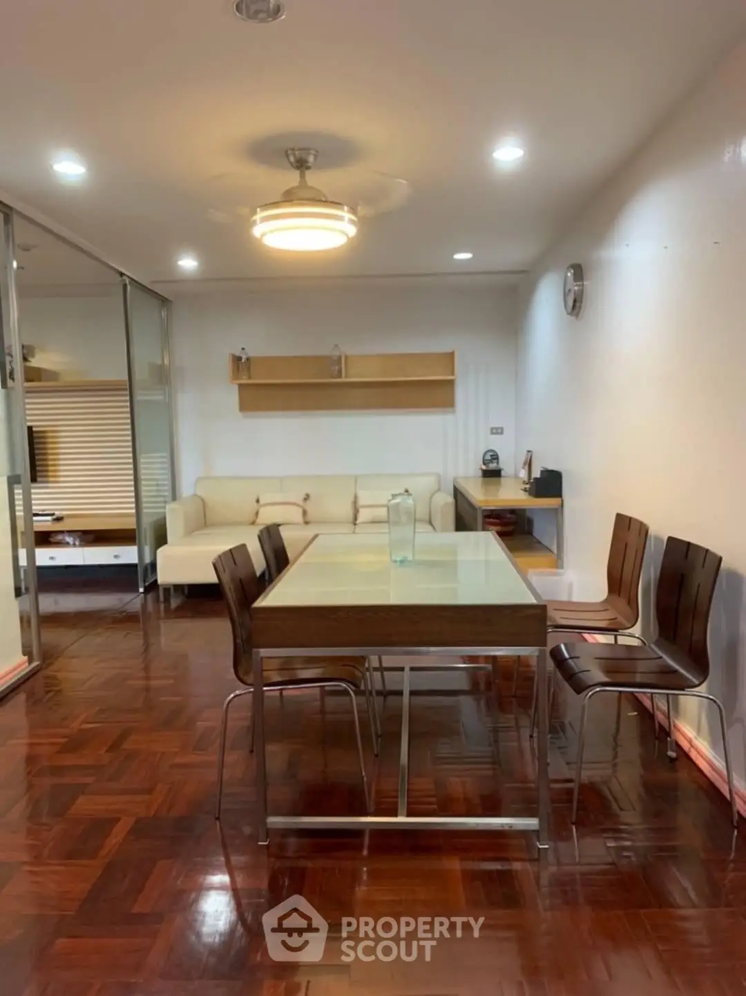 Spacious living room with elegant dining area and modern furnishings