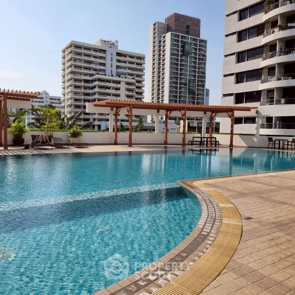 Luxurious rooftop pool with stunning city views and modern architecture.
