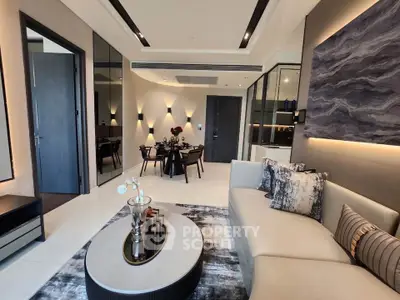 Luxurious modern living room with elegant decor and stylish furniture