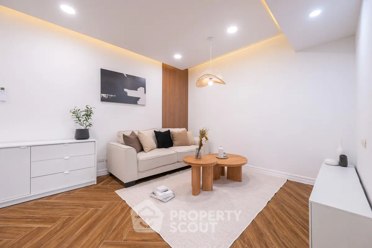 Modern living room with stylish decor and cozy ambiance