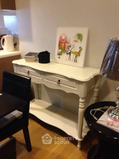 Charming interior with elegant white console table and stylish decor accents.