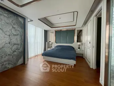 Luxurious modern bedroom with elegant design and natural light