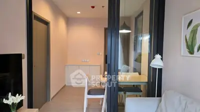 Modern apartment interior with cozy dining area and stylish decor