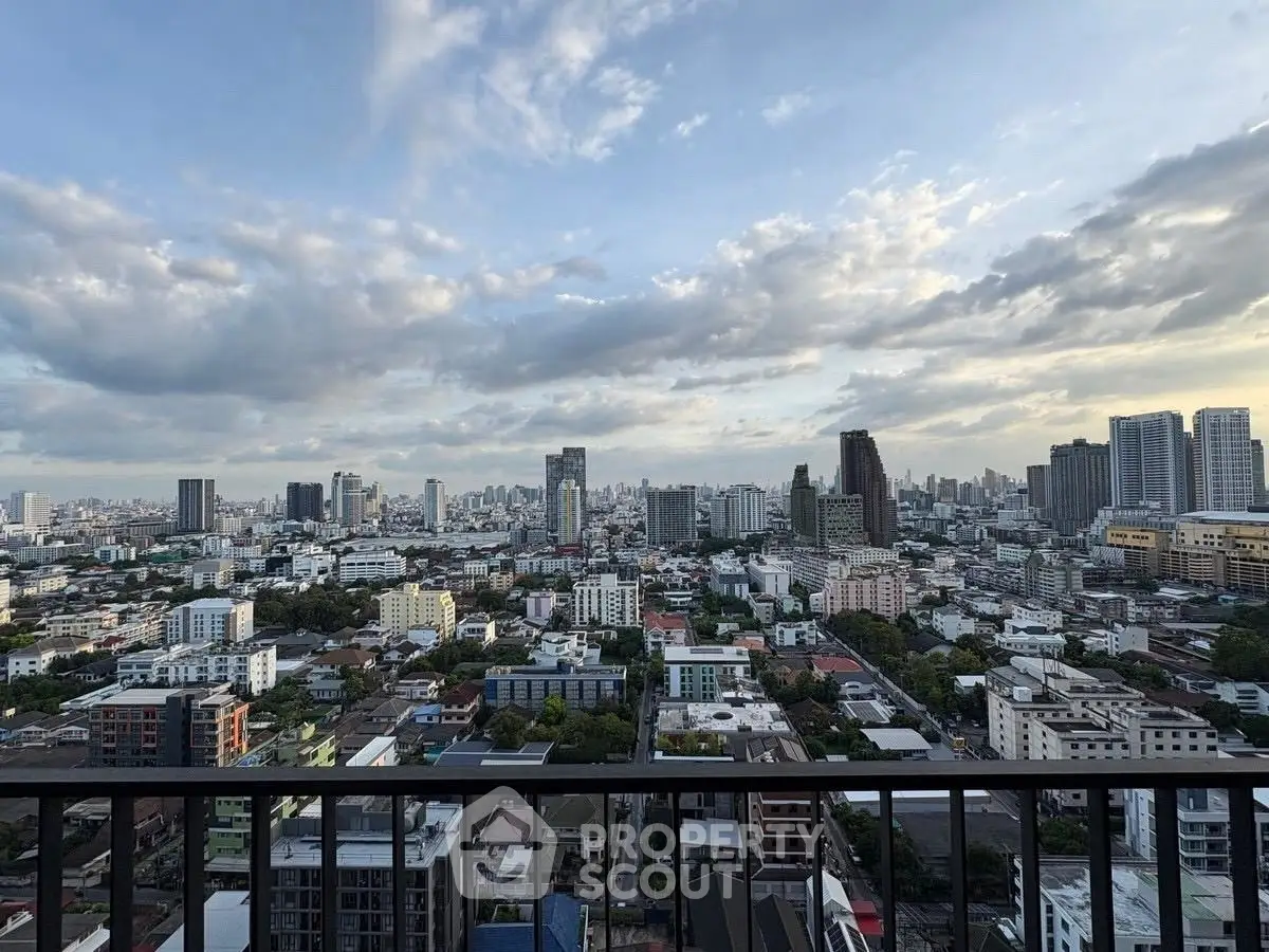 Stunning cityscape view from high-rise balcony with expansive skyline