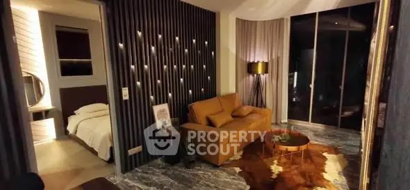 Luxurious modern living room with stylish decor and cozy ambiance