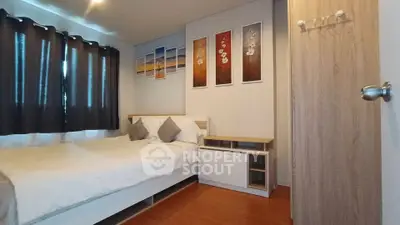 Cozy bedroom with modern decor and natural light