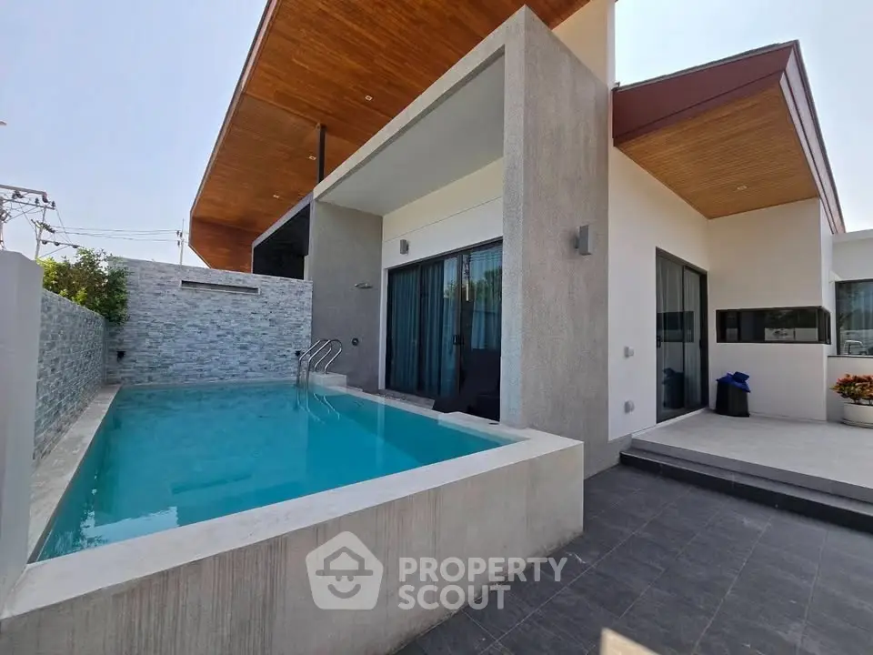 Modern luxury home with private pool and sleek architectural design
