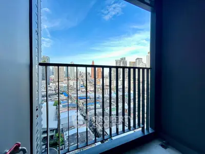 Stunning city view from a high-rise balcony, perfect for urban living enthusiasts.