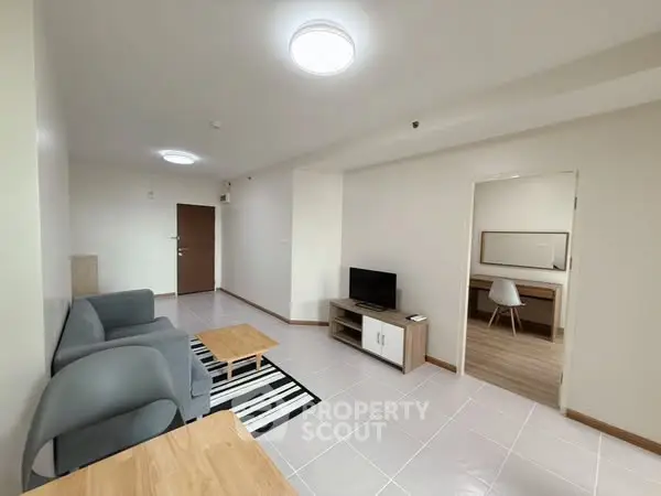 Modern living room with minimalist furniture and sleek design