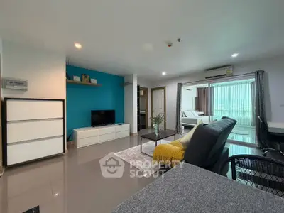 Spacious modern living room with open layout and stylish decor